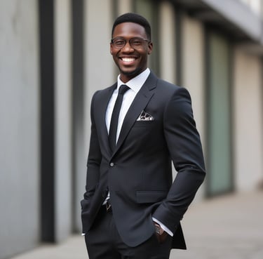 Portrait of a smiling middle-aged South African man in casual clothing.