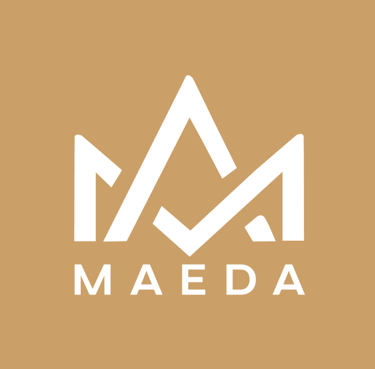 logo maeda. a logo for a company called maeda