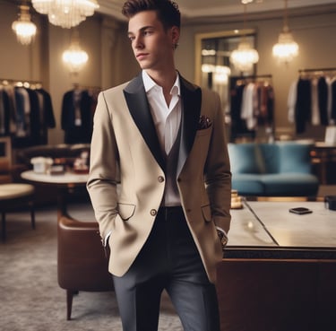 A drone is captured in mid-flight with its rotors in motion, set against a blurred backdrop of a building with blue trim and paneled windows. The drone appears to be technologically advanced and well-designed, indicating its suitability for aerial photography or videography.