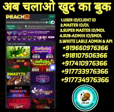 PEACH777 ID /MASTER ID / SUPER MASTER ID /SUB-ADMIN/ADMIN ID /AGENT ID/PANEL ID AVAILABLE 