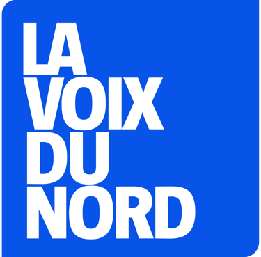 a blue and white poster with the words la voix du nord