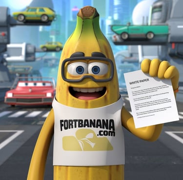 a banana banana bread character holding a sign