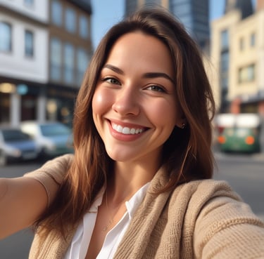 A happy customer giving a five-star rating on a digital review platform.