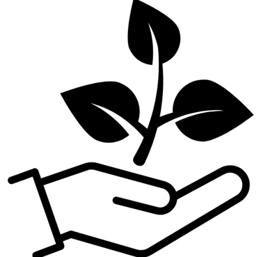 desenho de uma mão sustentando uma planta