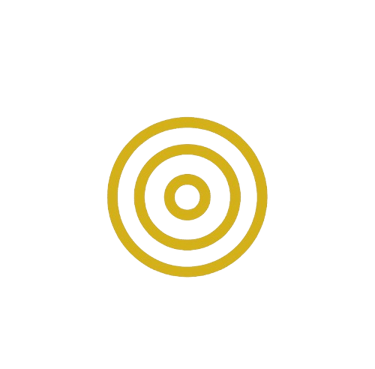 a golden bullseye viewed from the front