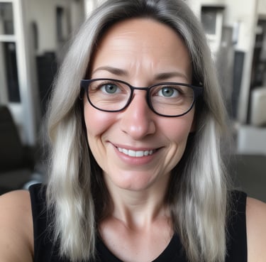 woman wearing black crew-neck shirt
