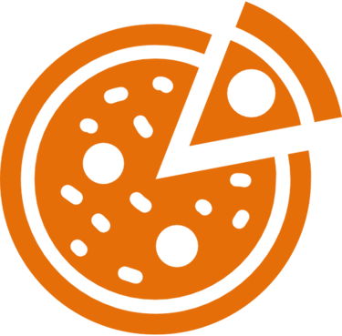 icone pizzaria cor laranja com fundo transparente