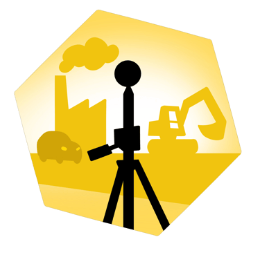 Logo de mesure acoustique pour le bruit des transports, de l'industrie et de chantier