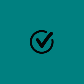a check mark mark on a blue background