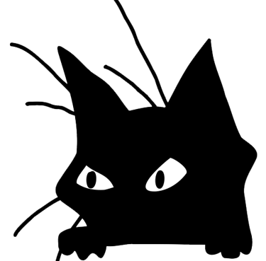 cat peaking over something silhouette 