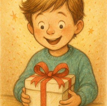 Niño disfrutando de cuento personalizado