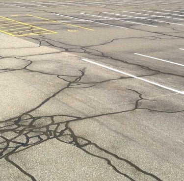 crack repair across large parking lot