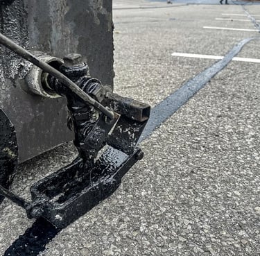 Crack sealing for local parking lot