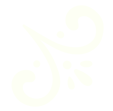 White decorative swirl and floral design element