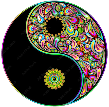 a colorful yin yang