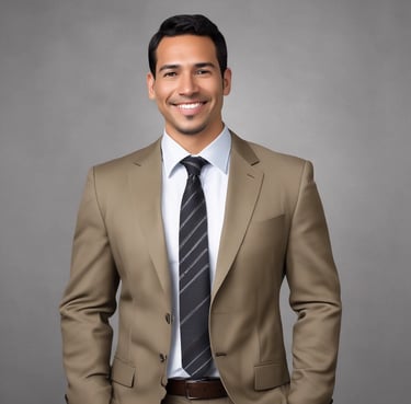 a man in a gray suit and white shirt
