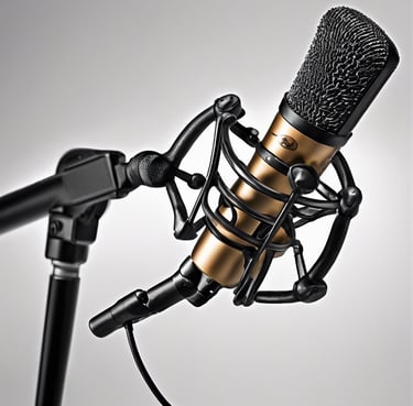 microphone on swing stand in colour