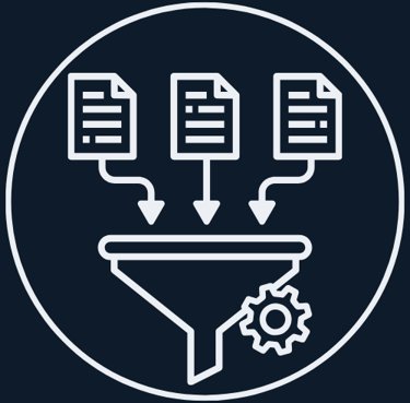 Data Analysis Training Plattsburgh NY - logo of data going into a funnel