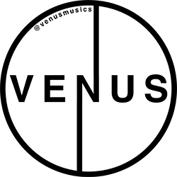 a black and white photo of a venus logo