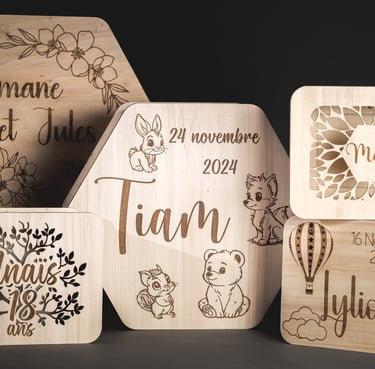 Urne en bois personnalisable mariage, baptêmes, anniversaires