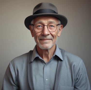 A happy reader holding a book with a smile.