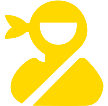 a yellow and black sign with a picture of a person in a yellow shirt