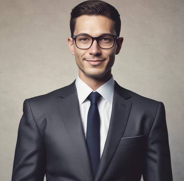 A professional portrait of a CEO from a tech startup in Paris.