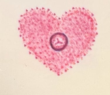 Post mastectomy tattoo: Red heart shaped areola and nipple tattoo