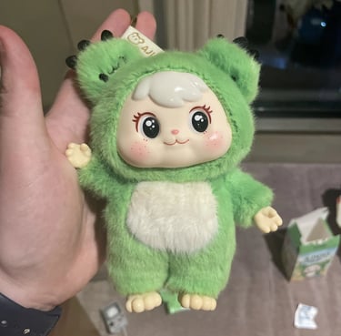 a green bear plush keyring