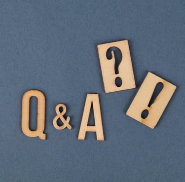 Q&A block pieces on blue background that show Gold IRA Q&A