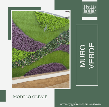 a green wall with a picture of a planter