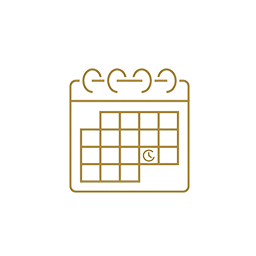 gold line art icon of a calendar
