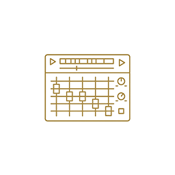 gold line art icon of a mixer