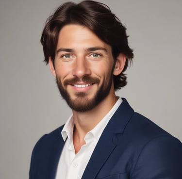A happy young woman studying Spanish on her laptop with colorful Mexican cultural decorations in the background.