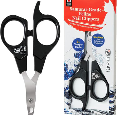 HIBINO Samurai-Grade Cat Nail Clippers | Vet Recommended | Sharper, Quieter & Safer
