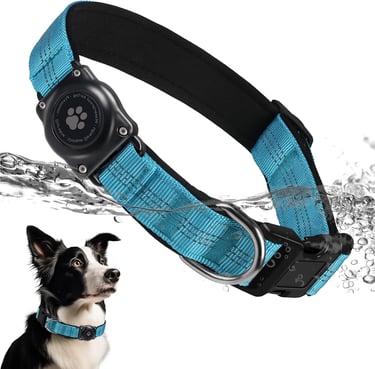 Upgraded AirTag Dog Collar, IP68 Waterproof Air Tag Dog Collar Holder, Reflective, Ultra-Durable