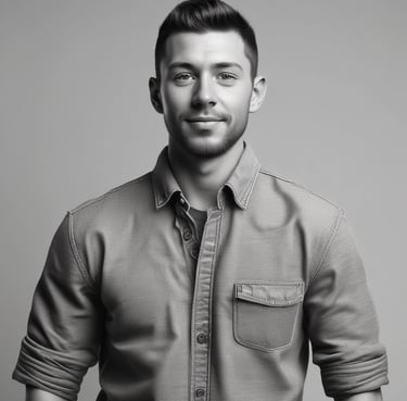 A happy customer holding a sleek geometric 3D printed vase from Raj Makers in a bright, modern room.