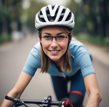 Smiling young woman using the racetoshine app on her phone outdoors.