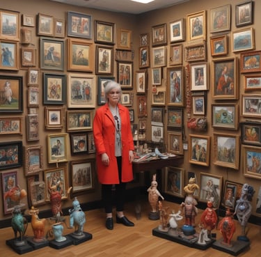 Eric Miglin playing trumpet with a warm smile on stage at a cozy seniors event.