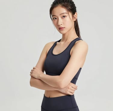 woman wearing black crew-neck shirt