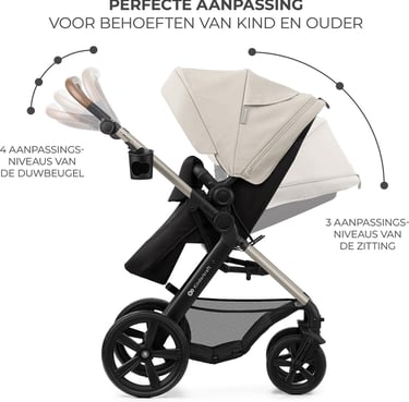 De Kinderkraft MOOV 2 met 2-in-1 zitting omgebouwd van reiswieg naar buggyzitje