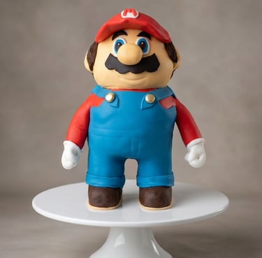 Torta personalizada inspirada en Mario Bros elaborada por Cocina con Ely, modelada completamente a m