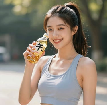 A smiling woman sitting at a desk with a laptop, surrounded by plants and cozy decor.