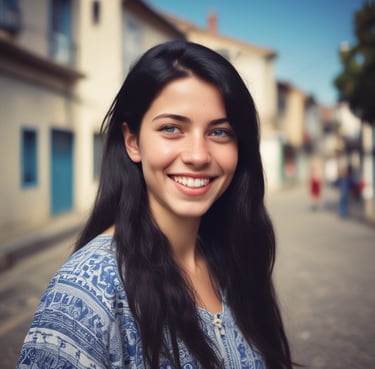 Real estate agent reviewing enhanced visual staging on a laptop screen.