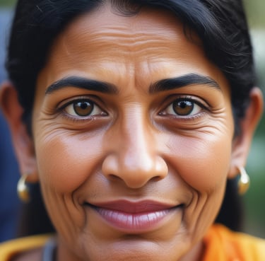 A serene clinic room with soft violet accents and natural light filtering through sheer curtains.