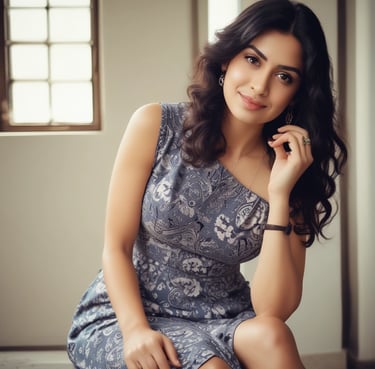 A serene clinic room with soft violet accents and natural light filtering through sheer curtains.
