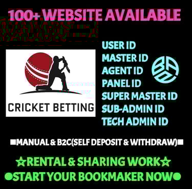 ONLINE CRICKET BETTING ID AVAILABLE DL MDL SMDL MASTER ID SUPER MASTER ID ADMIN ID AVAILABLE 