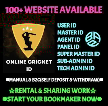 ONLINE CRICKET BETTING ID AVAILABLE DL MDL SMDL MASTER ID SUPER MASTER ID ADMIN ID AVAILABLE 