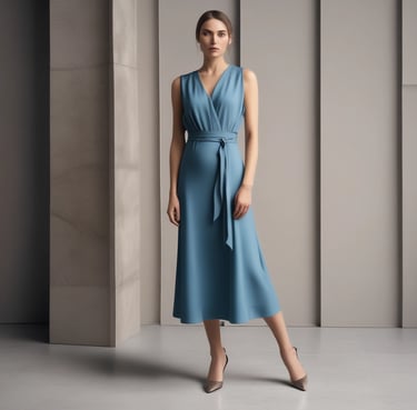 A happy customer wearing a stylish outfit from infinity penne, smiling outdoors.