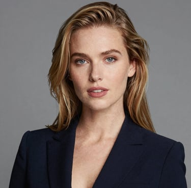 A satisfied aerospace engineer shaking hands with an Eastern Stone representative in a warehouse filled with aircraft parts.